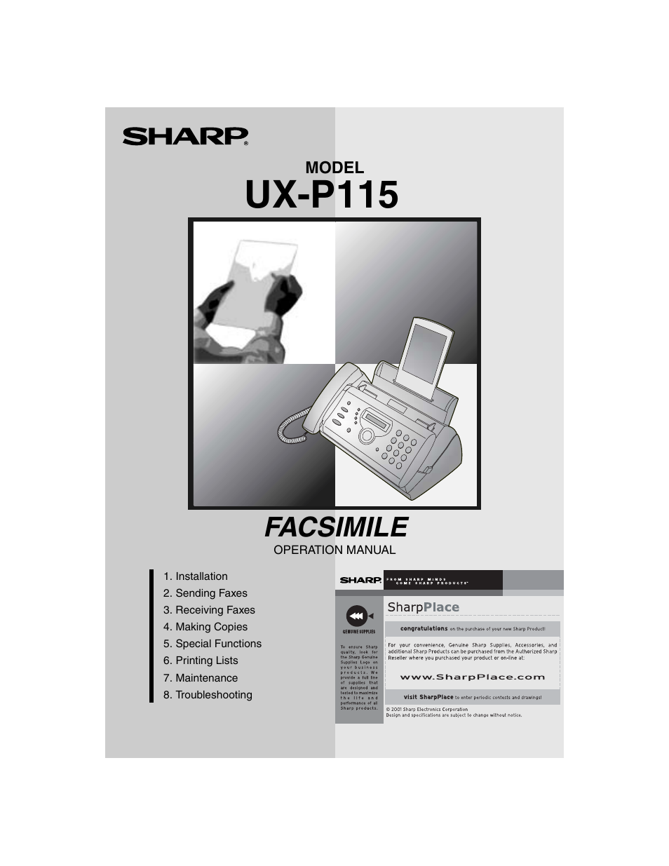 Sharp UX-P115 User Manual | 84 pages