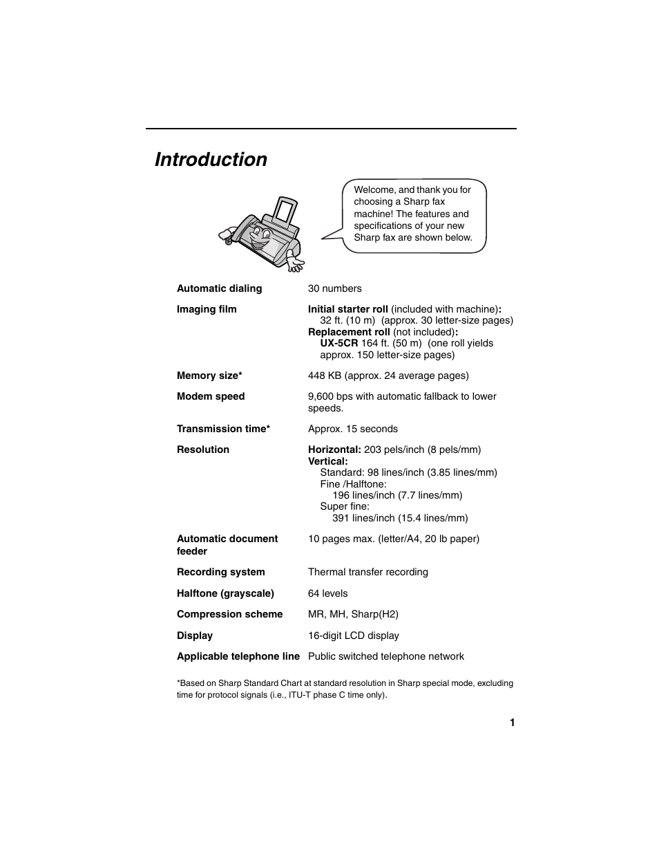 Introduction | Sharp UX-P115 User Manual | Page 3 / 84