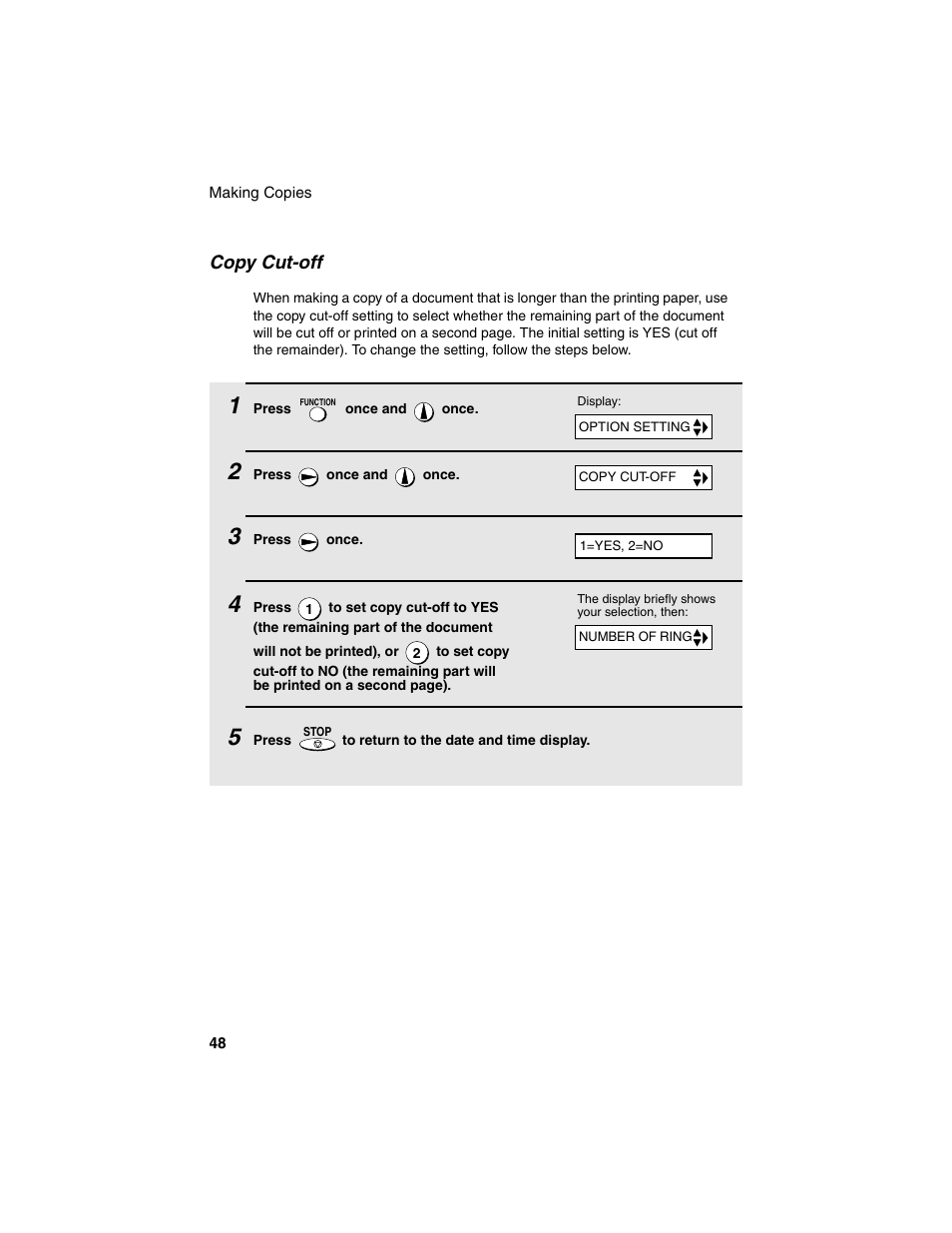 Copy cut-off | Sharp UX-P115 User Manual | Page 50 / 84