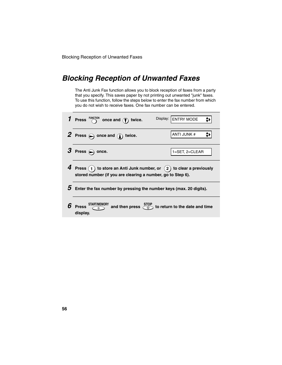 Blocking reception of unwanted faxes | Sharp UX-P115 User Manual | Page 58 / 84