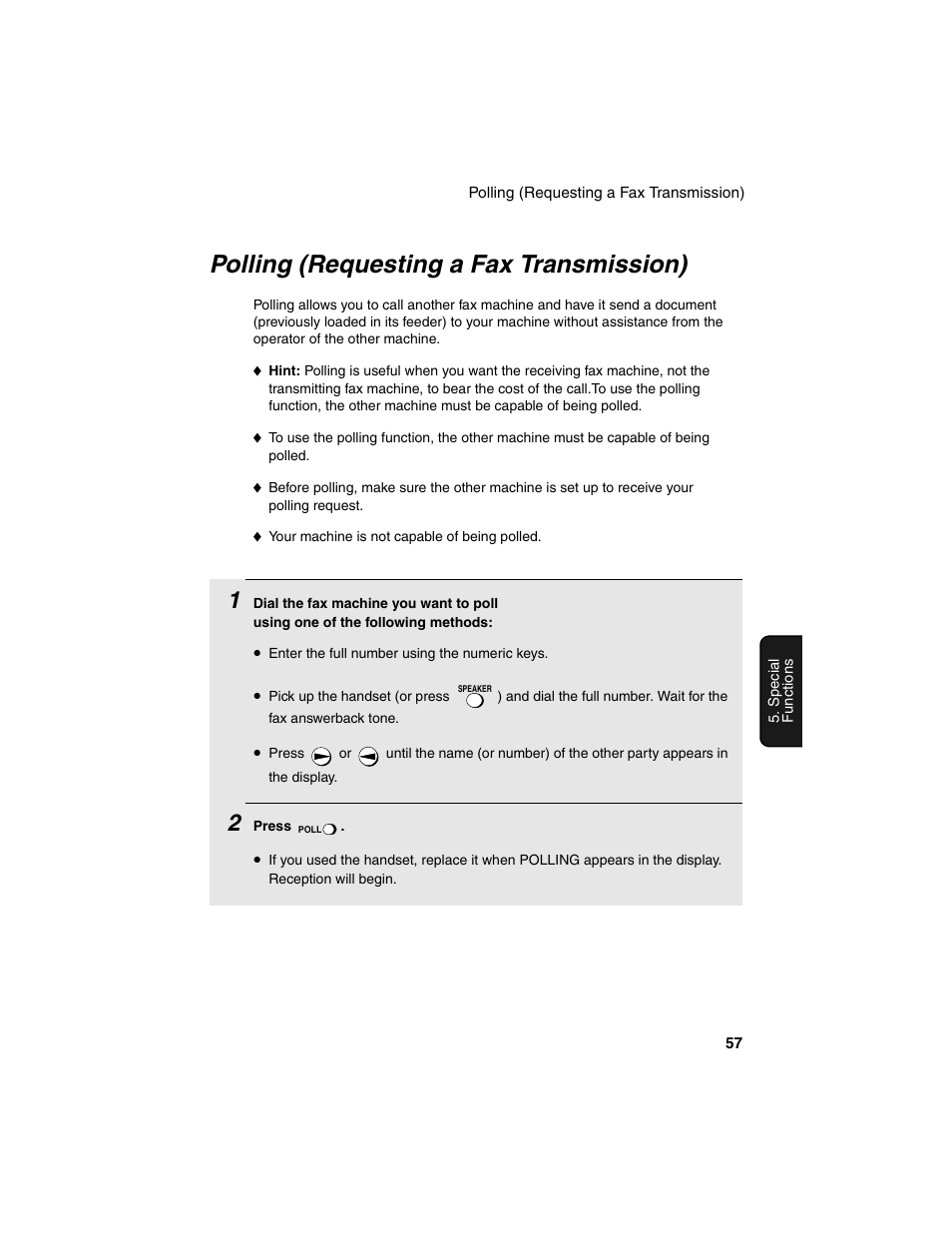 Polling (requesting a fax transmission) | Sharp UX-P115 User Manual | Page 59 / 84