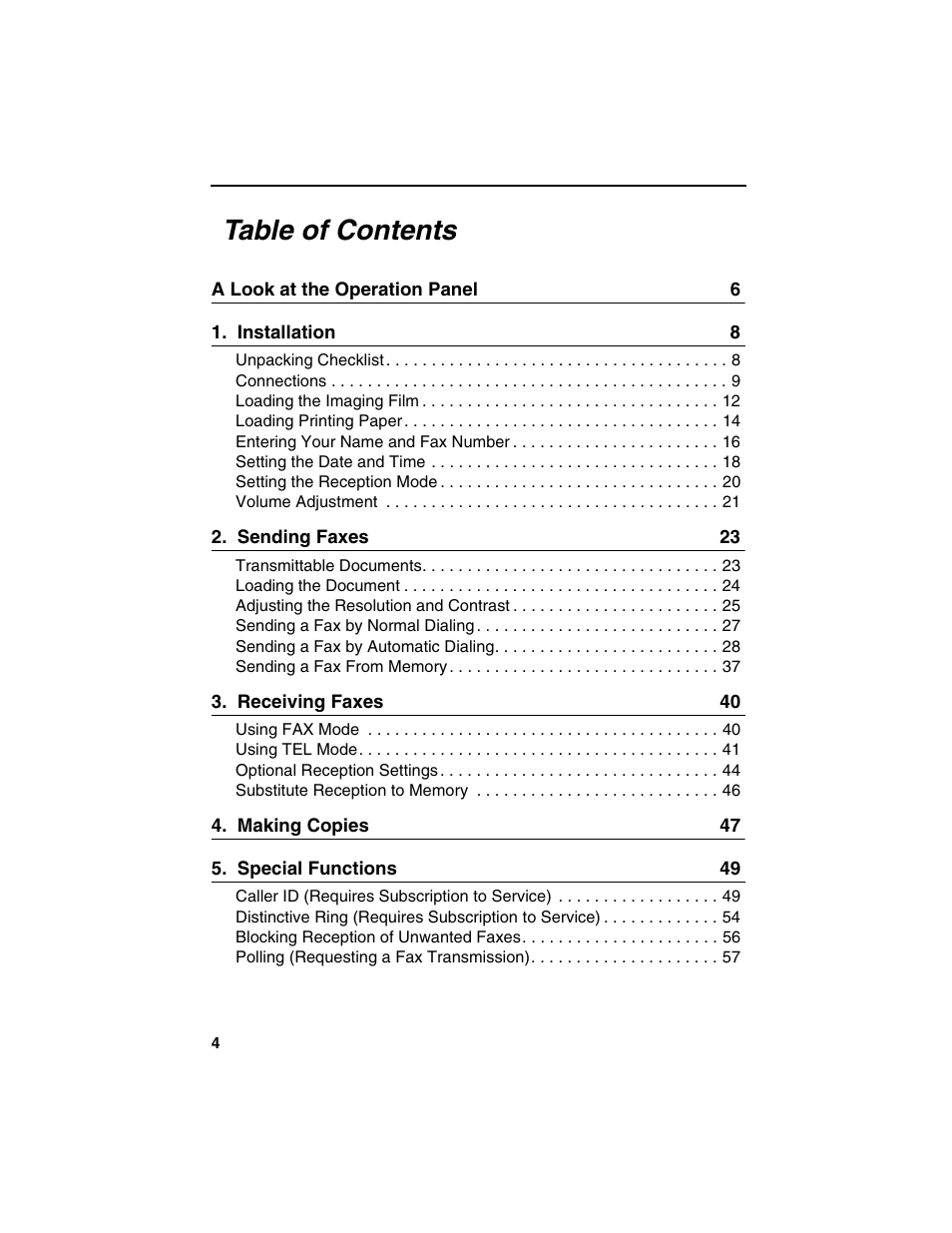 Sharp UX-P115 User Manual | Page 6 / 84