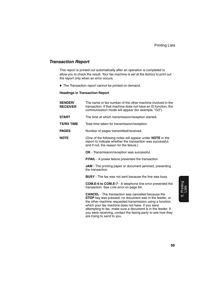 Transaction report | Sharp UX-P115 User Manual | Page 61 / 84