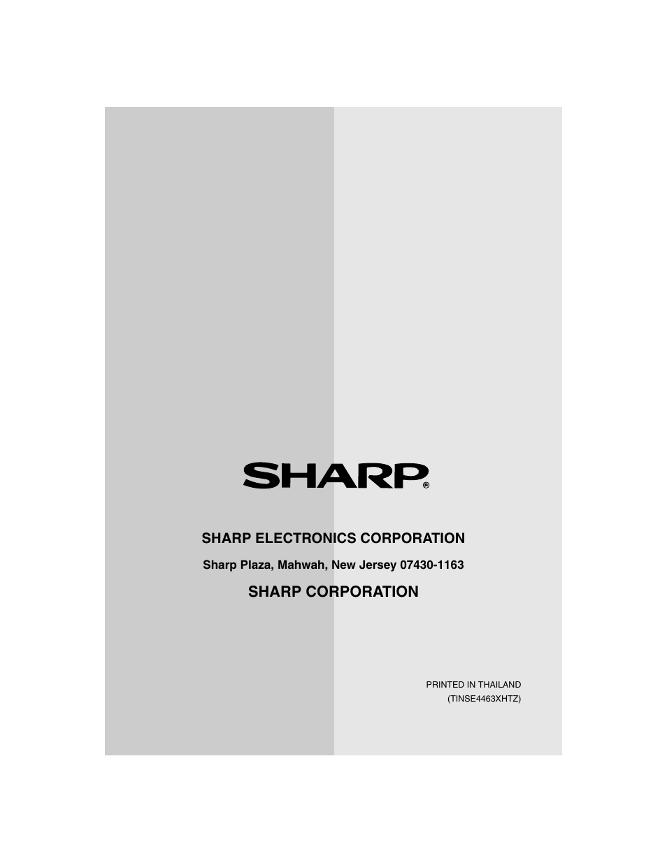 Sharp corporation, Sharp electronics corporation | Sharp UX-P115 User Manual | Page 84 / 84