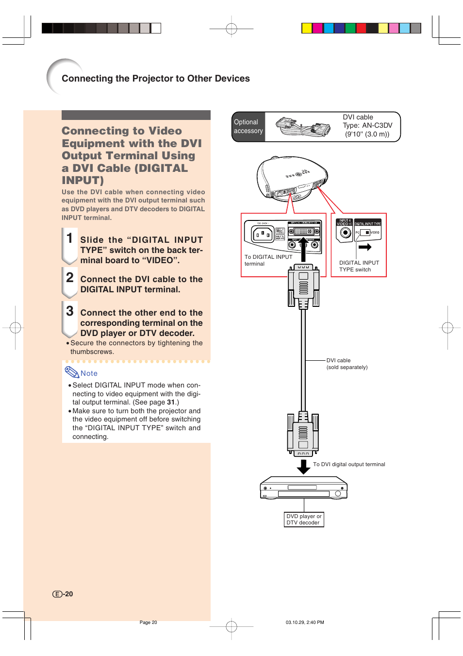 Connecting the projector to other devices | Sharp DT-300 User Manual | Page 21 / 72