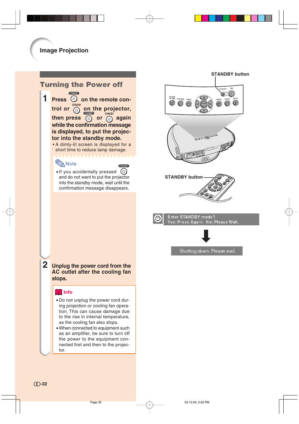 Turning the power off | Sharp DT-300 User Manual | Page 33 / 72