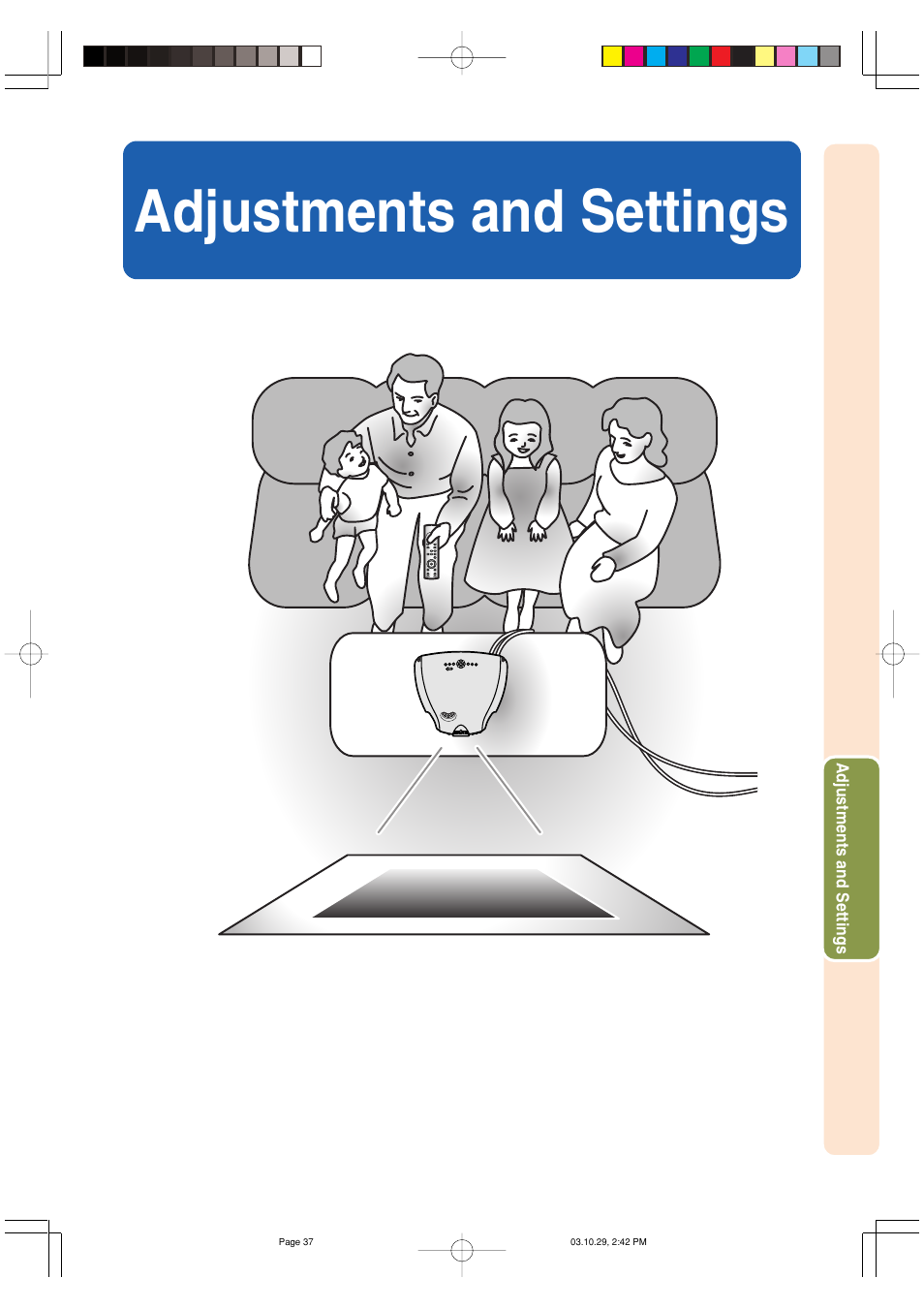 Adjustments and settings | Sharp DT-300 User Manual | Page 38 / 72
