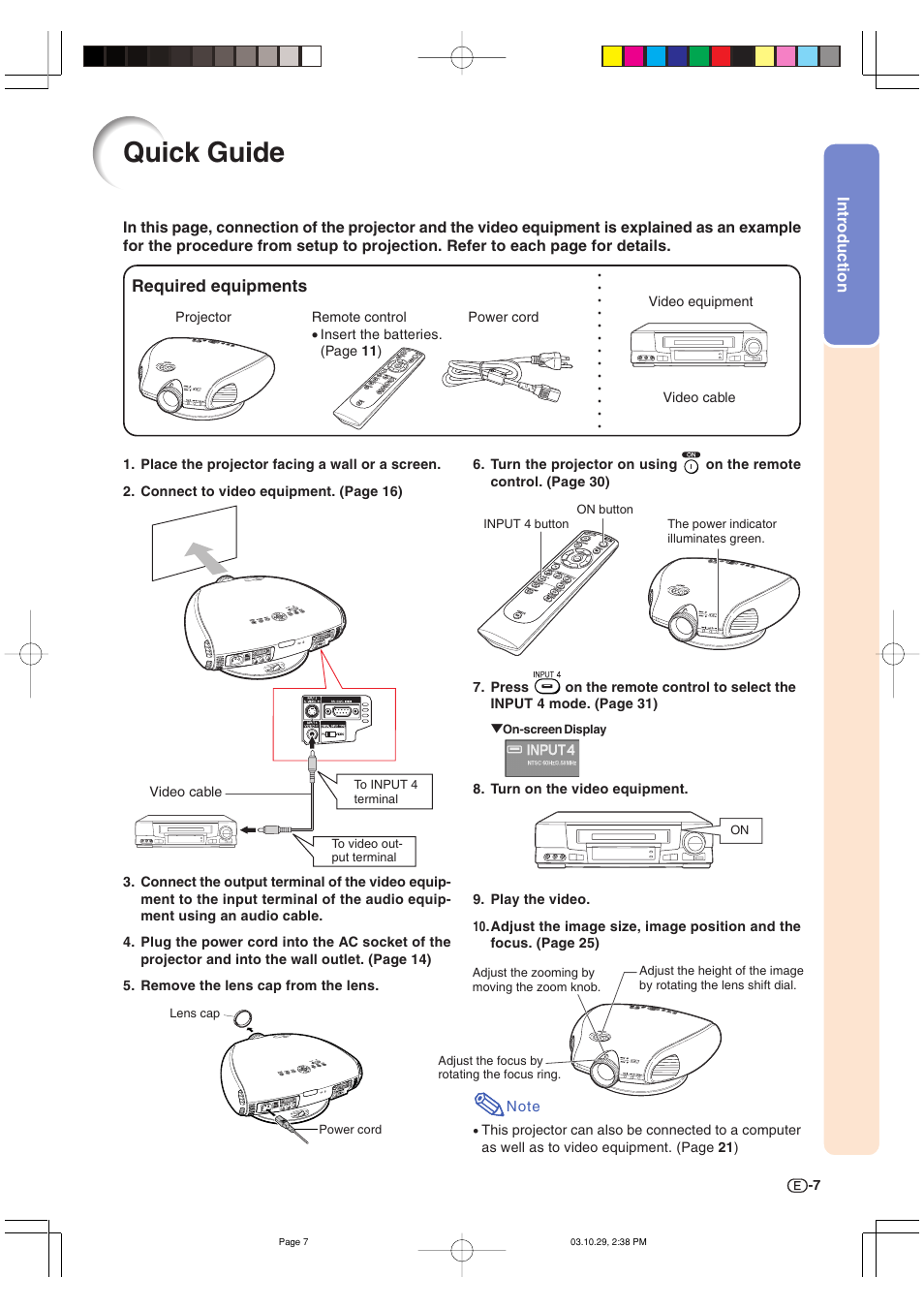 Quick guide, Required equipments | Sharp DT-300 User Manual | Page 8 / 72