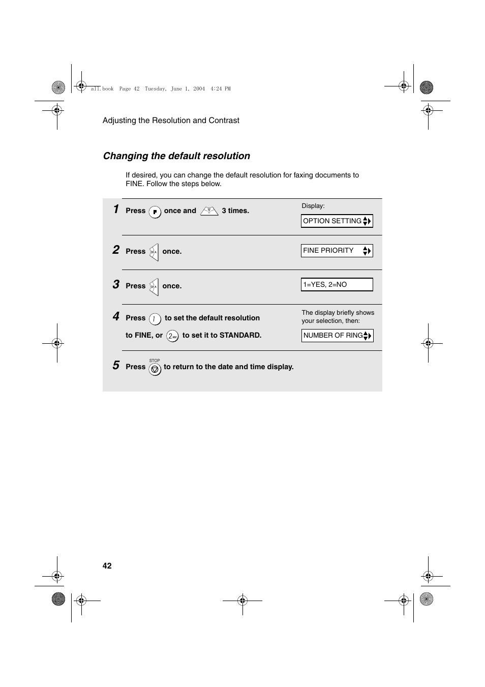 Changing the default resolution | Sharp UX-B30 User Manual | Page 46 / 115