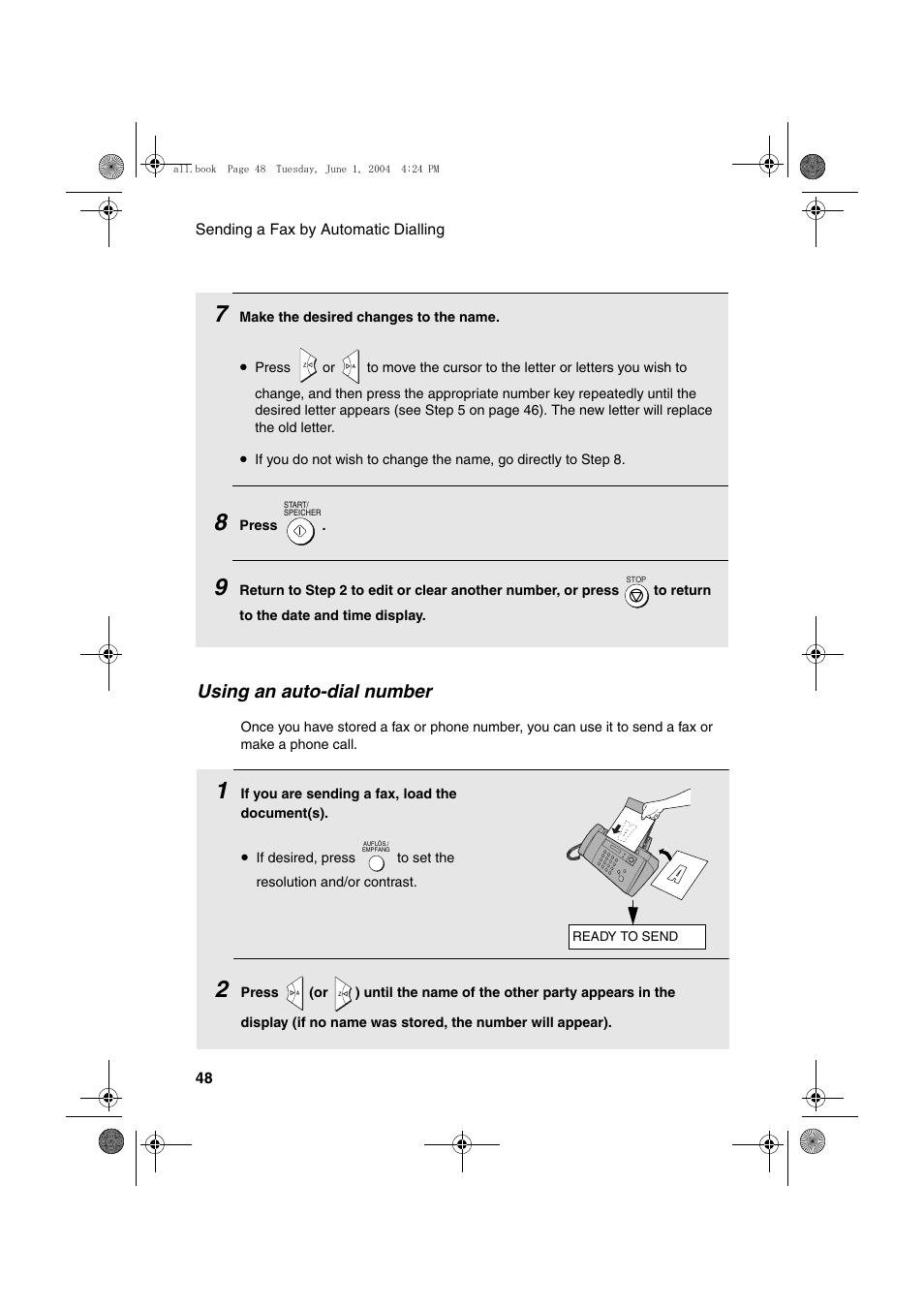 Using an auto-dial number | Sharp UX-B30 User Manual | Page 52 / 115