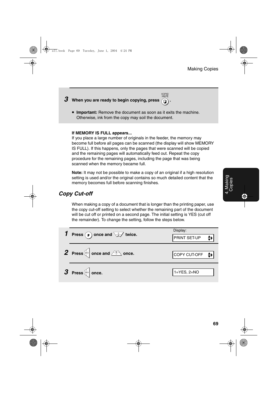 Copy cut-off | Sharp UX-B30 User Manual | Page 73 / 115