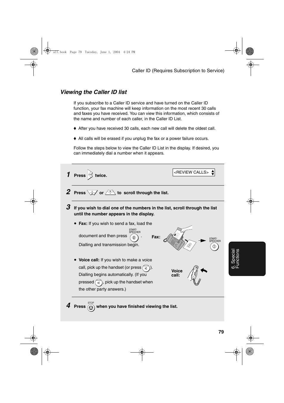 Viewing the caller id list | Sharp UX-B30 User Manual | Page 83 / 115