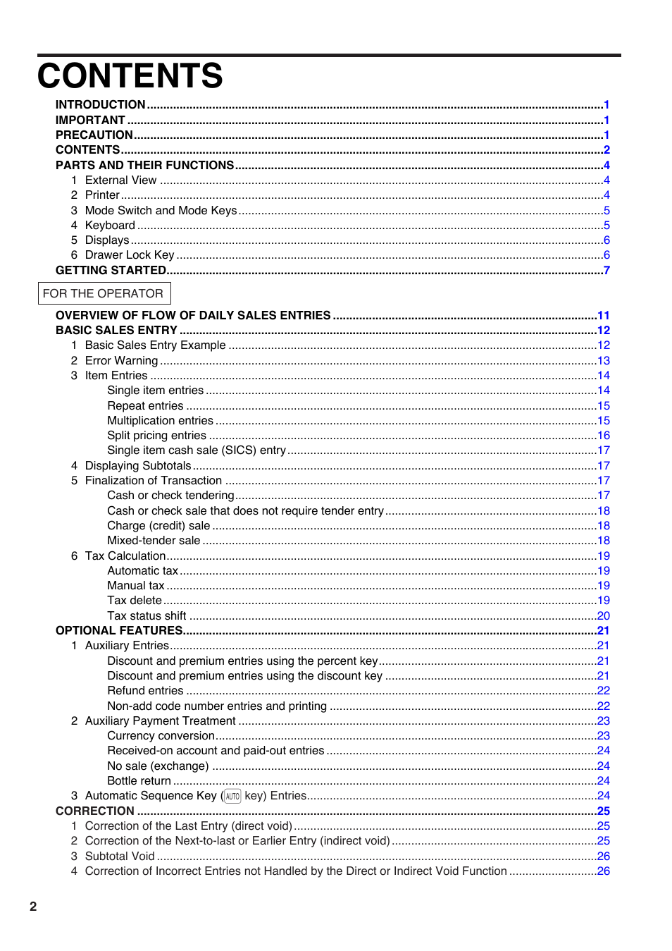 Sharp Electronic Cash Register XE-A403 User Manual | Page 4 / 116