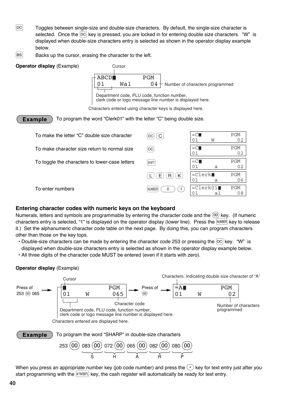 Sharp Electronic Cash Register XE-A403 User Manual | Page 42 / 116