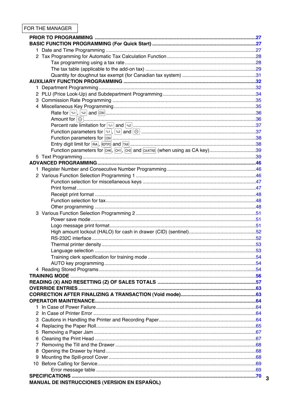 Sharp Electronic Cash Register XE-A403 User Manual | Page 5 / 116