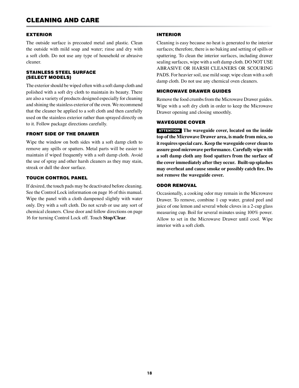 Cleaning and care | Sharp KB-6002L User Manual | Page 18 / 24