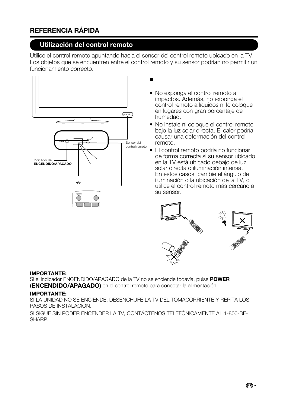 Utilización del control remoto, Referencia rápida, Encendido/apagado) | Sharp AQUOS LC-32D59U User Manual | Page 113 / 157