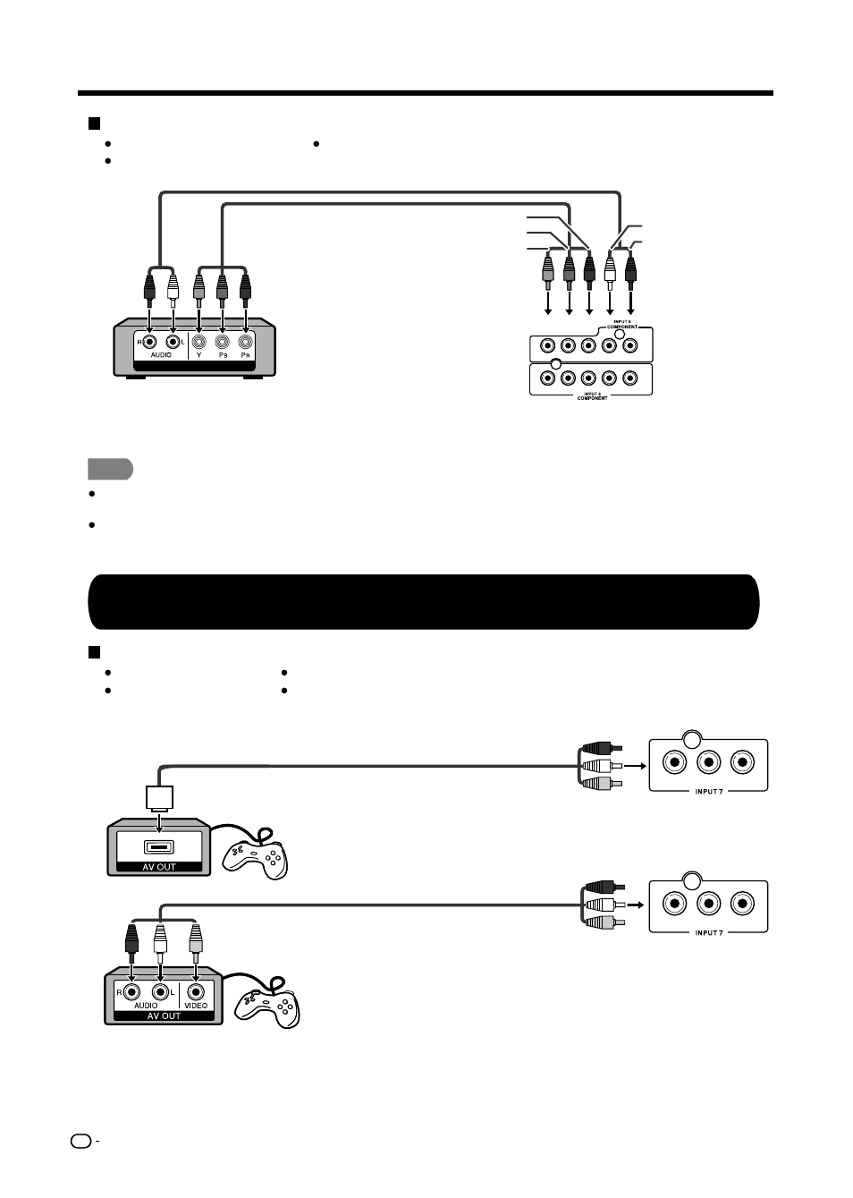 Conexión de los equipos externos, Entradas horizontales del panel posterior, Entradas verticales del panel posterior | Sharp AQUOS LC-32D59U User Manual | Page 122 / 157
