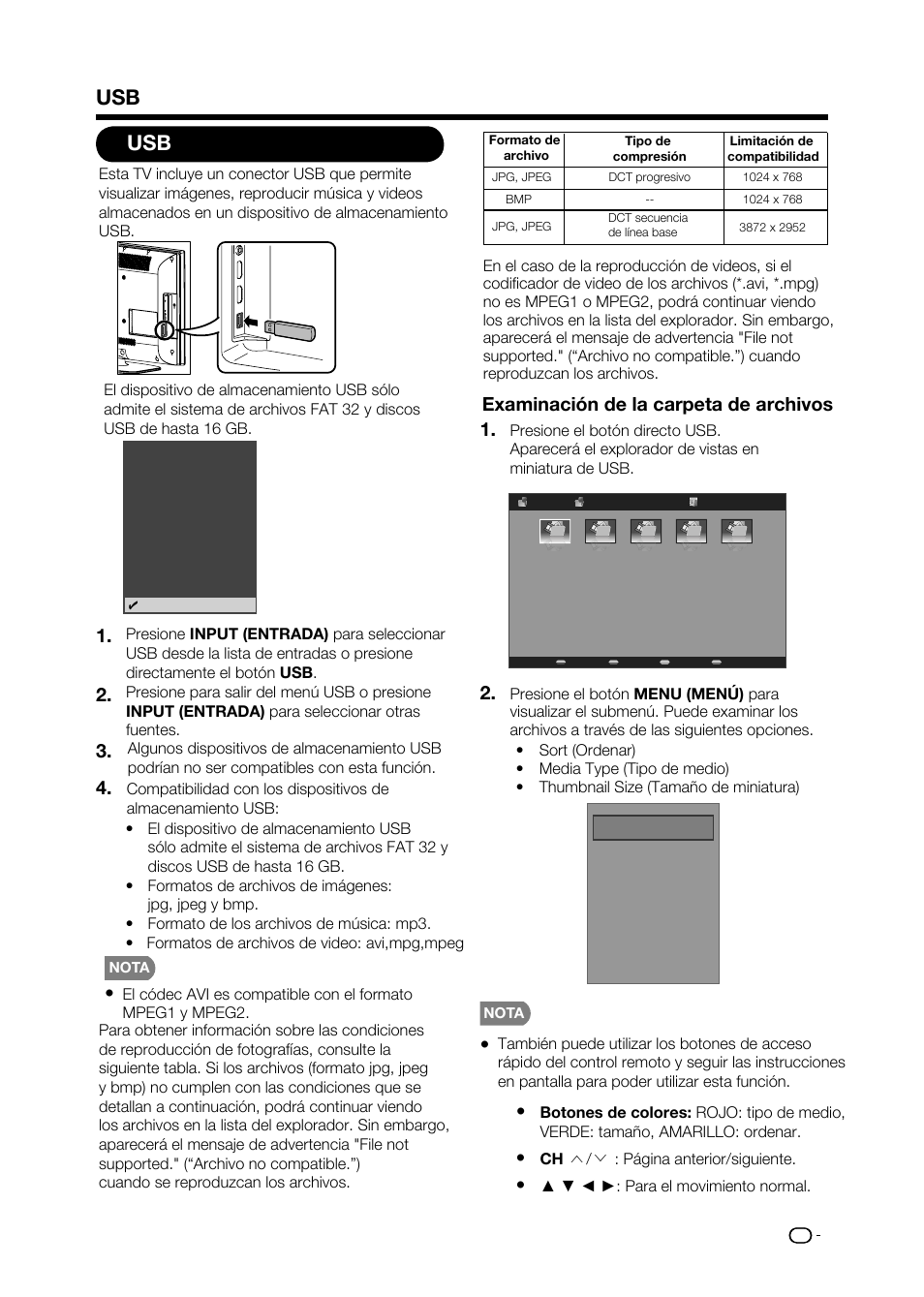 Examinación de la carpeta de archivos | Sharp AQUOS LC-32D59U User Manual | Page 143 / 157