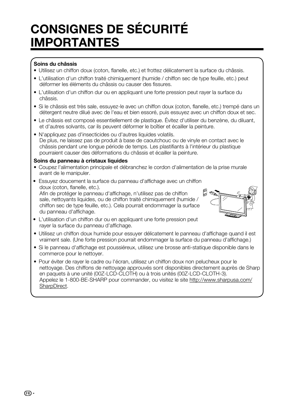 Consignes de sécurité importantes | Sharp AQUOS LC-32D59U User Manual | Page 58 / 157