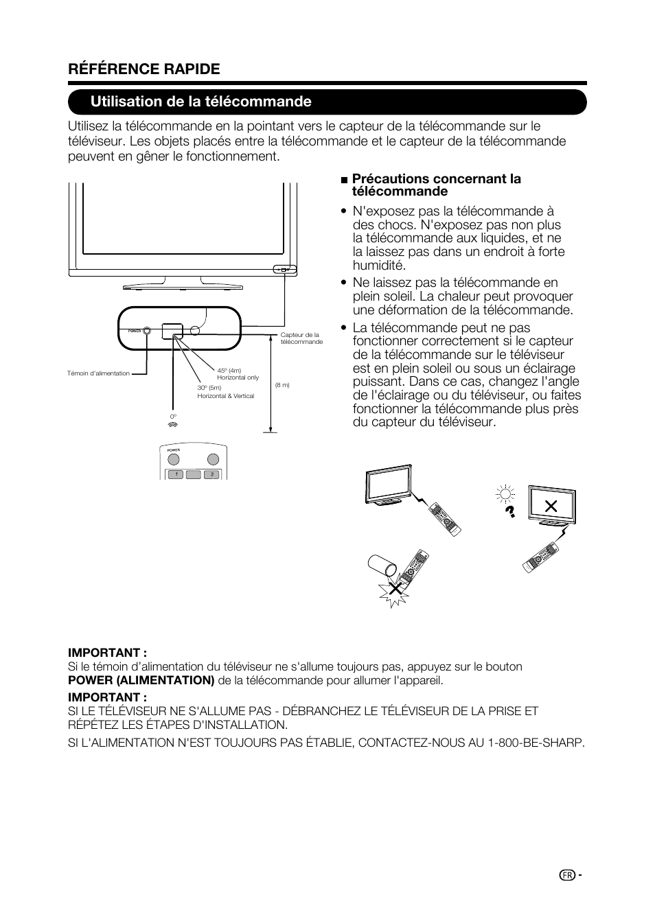 Utilisation de la télécommande, Référence rapide | Sharp AQUOS LC-32D59U User Manual | Page 63 / 157