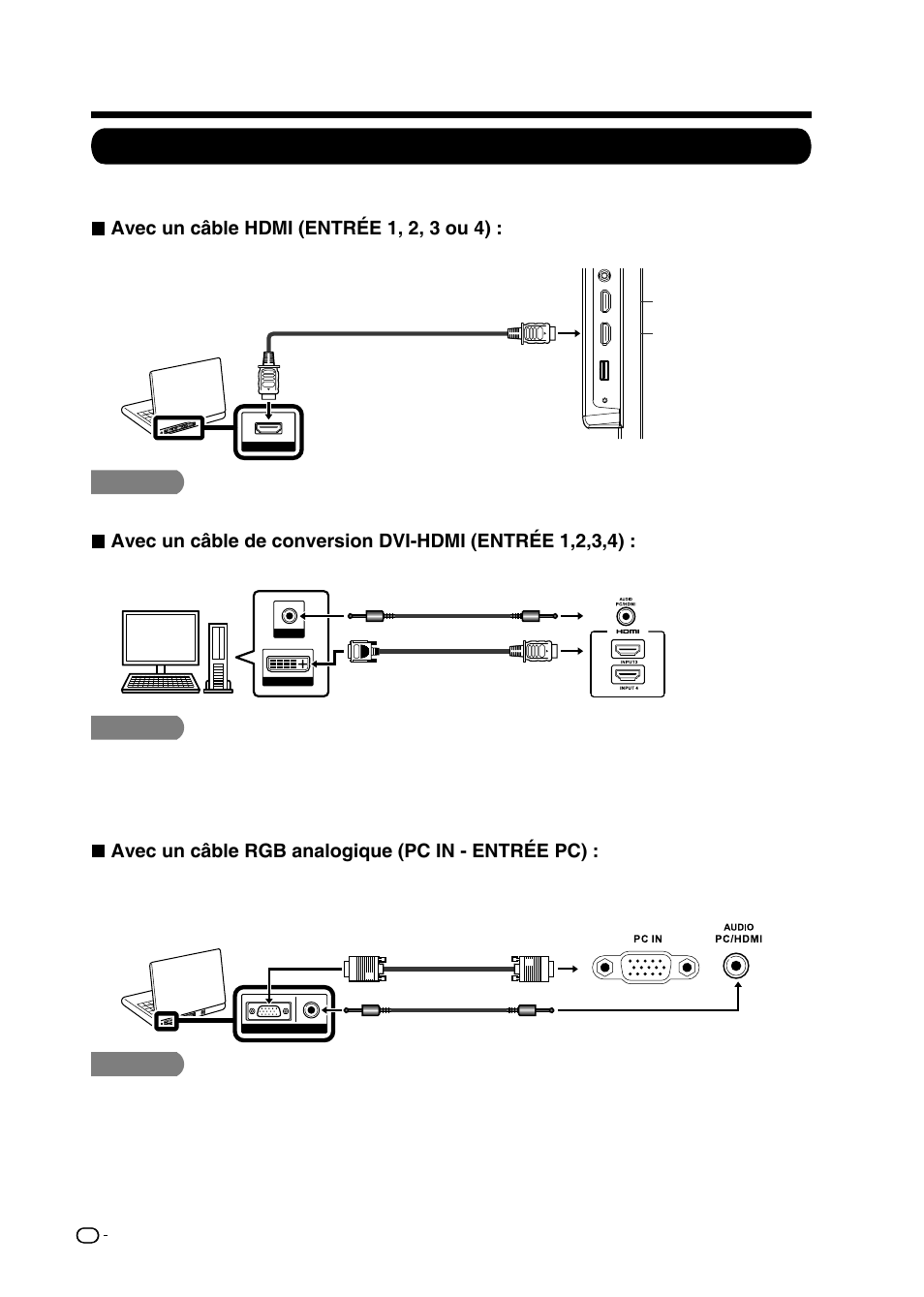 Brancher un ordinateur personnel, Connexion à un équipement externe, Xgewpe¸dng*&/+ '064'qw a | Sharp AQUOS LC-32D59U User Manual | Page 74 / 157