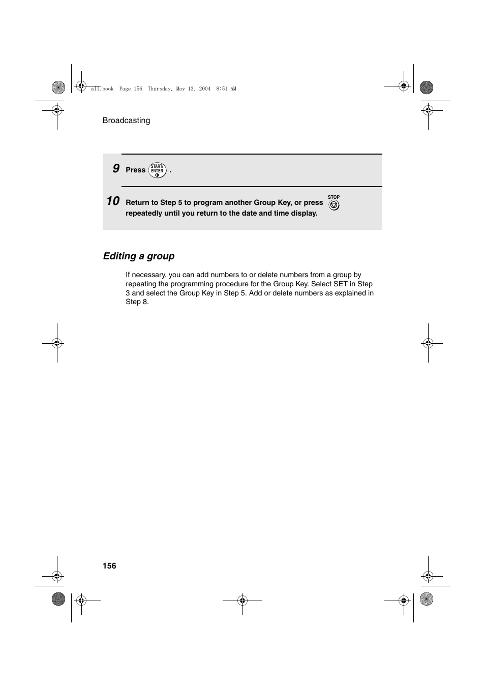 Editing a group | Sharp FODC525 User Manual | Page 158 / 248