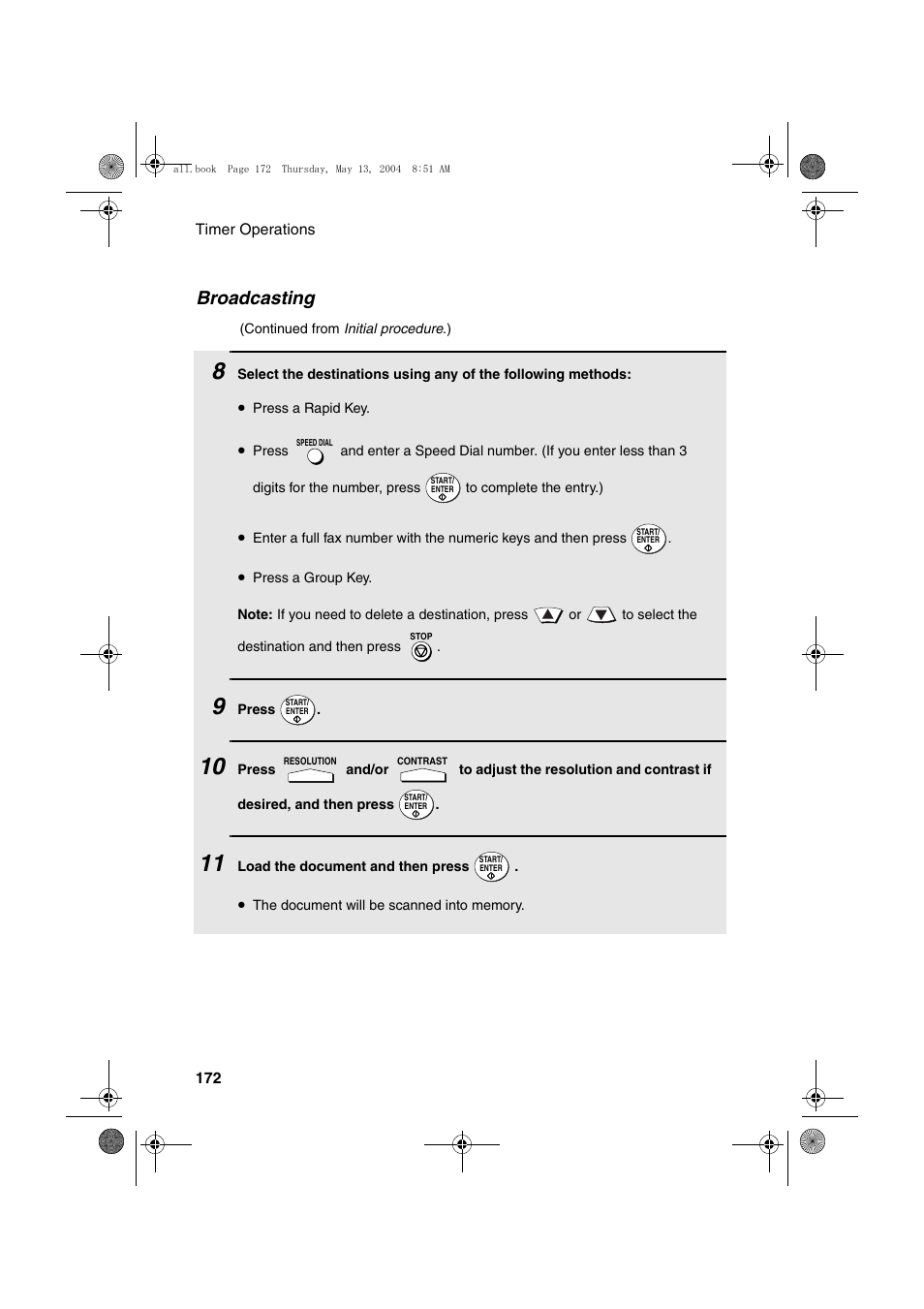 Broadcasting | Sharp FODC525 User Manual | Page 174 / 248