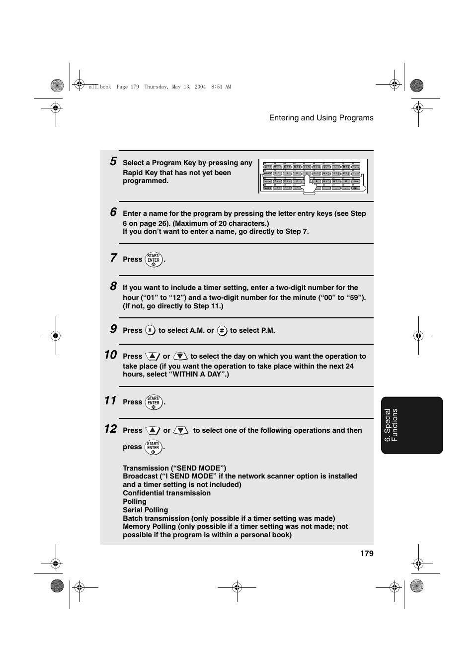 Press, Press to select a.m. or to select p.m | Sharp FODC525 User Manual | Page 181 / 248