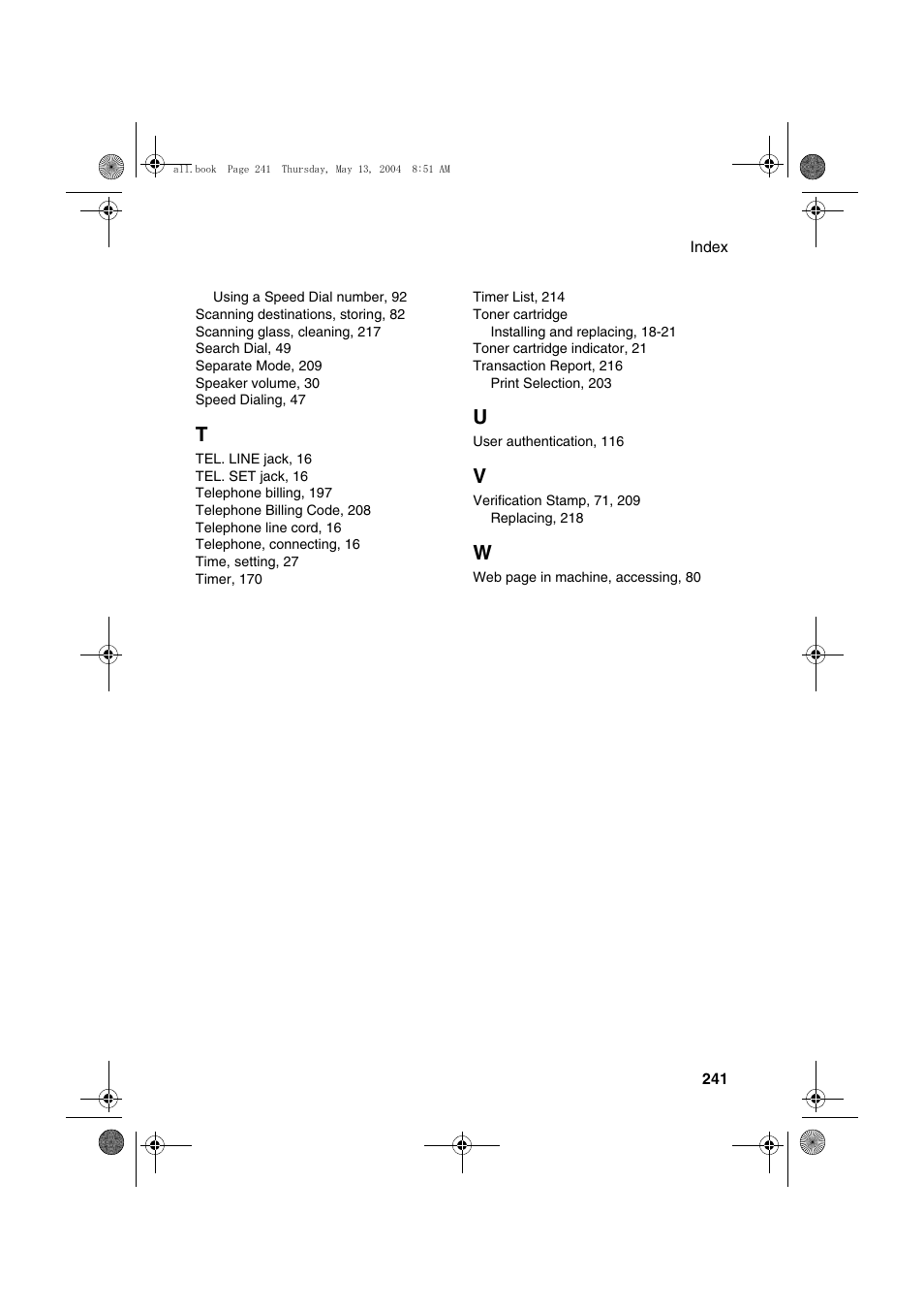 Sharp FODC525 User Manual | Page 243 / 248