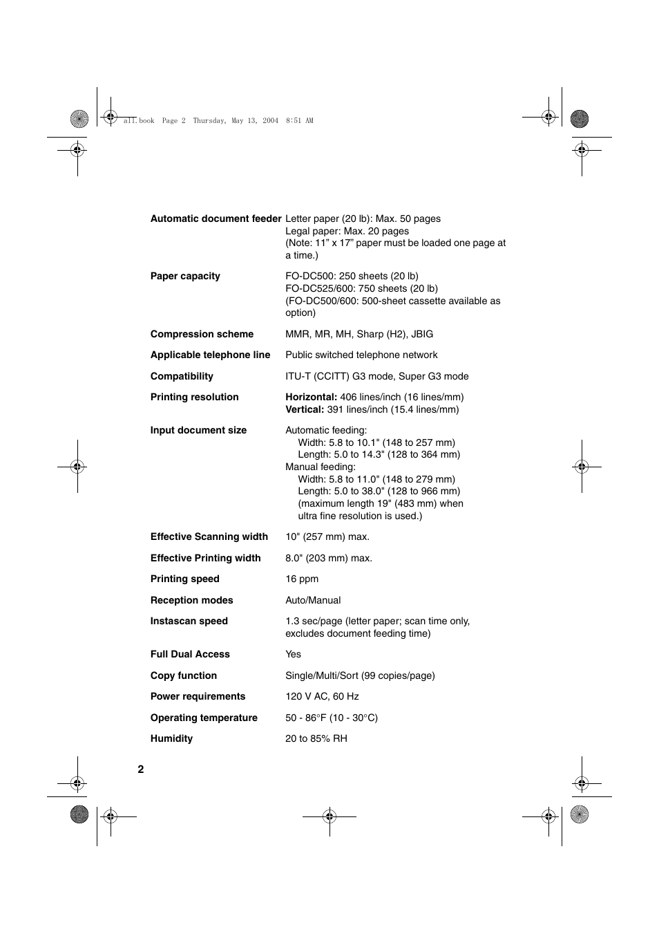 Sharp FODC525 User Manual | Page 4 / 248