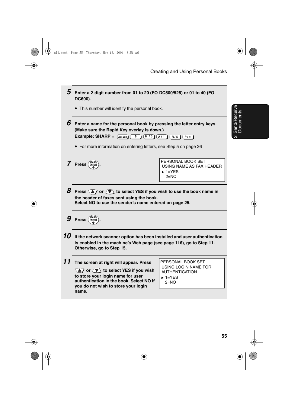 Sharp FODC525 User Manual | Page 57 / 248