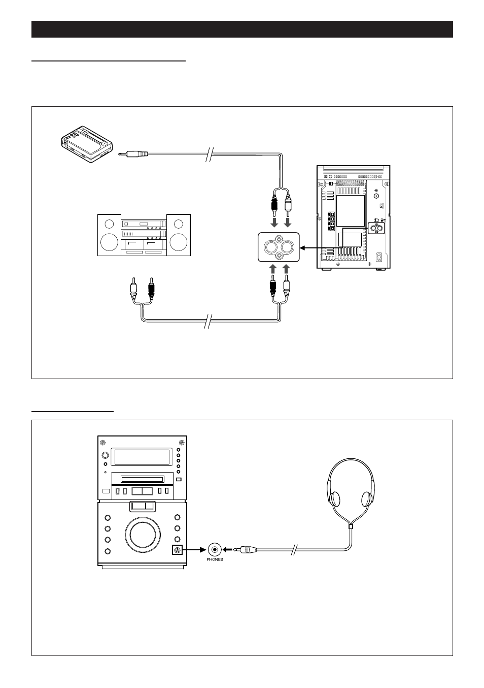 Using external units, Connecting external units, Headphones | Sharp MD-M3H User Manual | Page 44 / 52