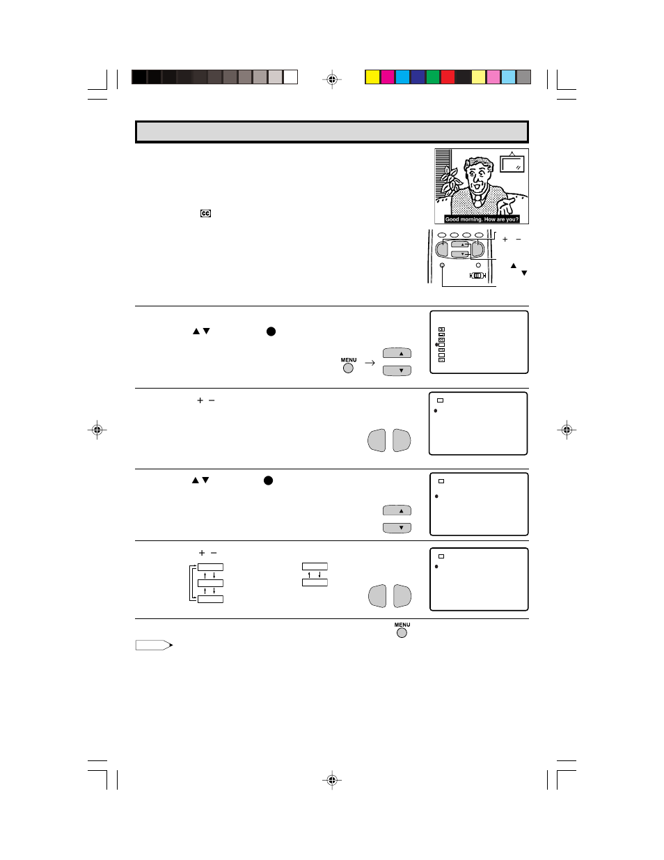 Closed caption | Sharp 36C530 User Manual | Page 14 / 60