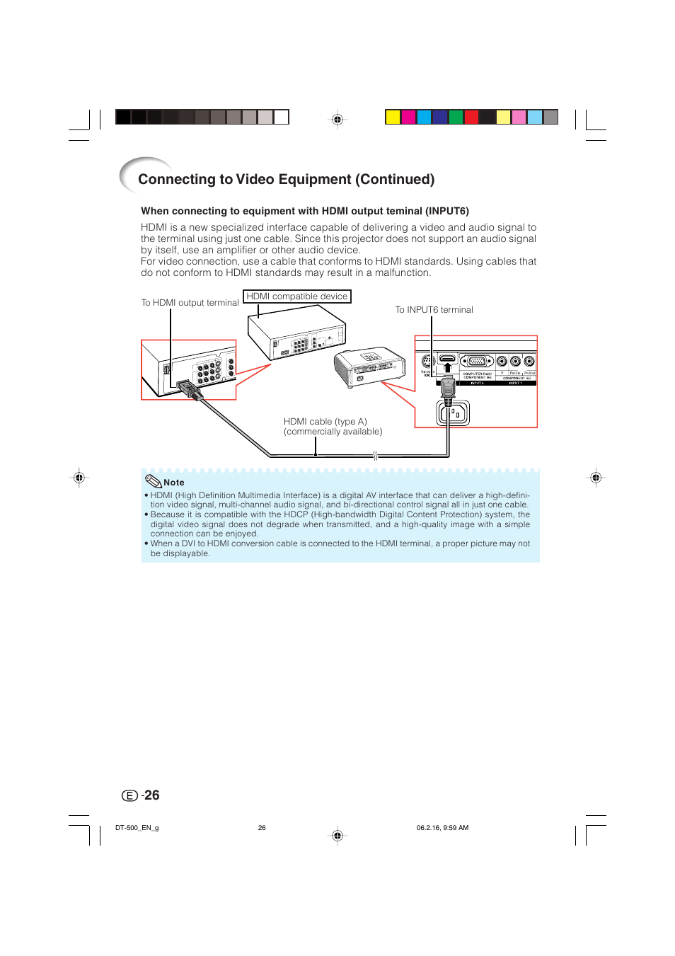 Connecting to video equipment (continued) | Sharp DT-500 User Manual | Page 27 / 66