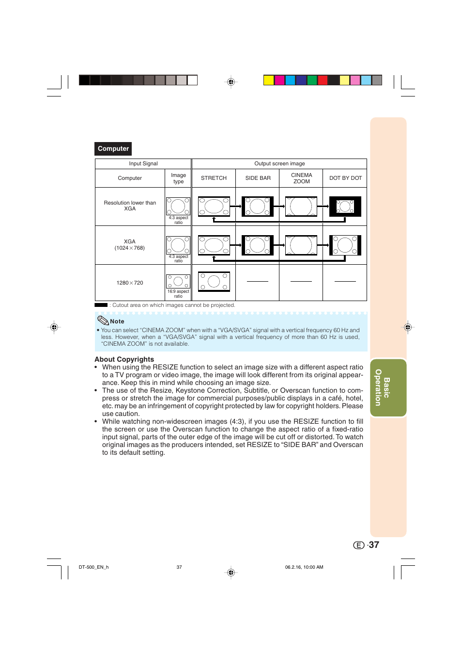 Basic operation | Sharp DT-500 User Manual | Page 38 / 66