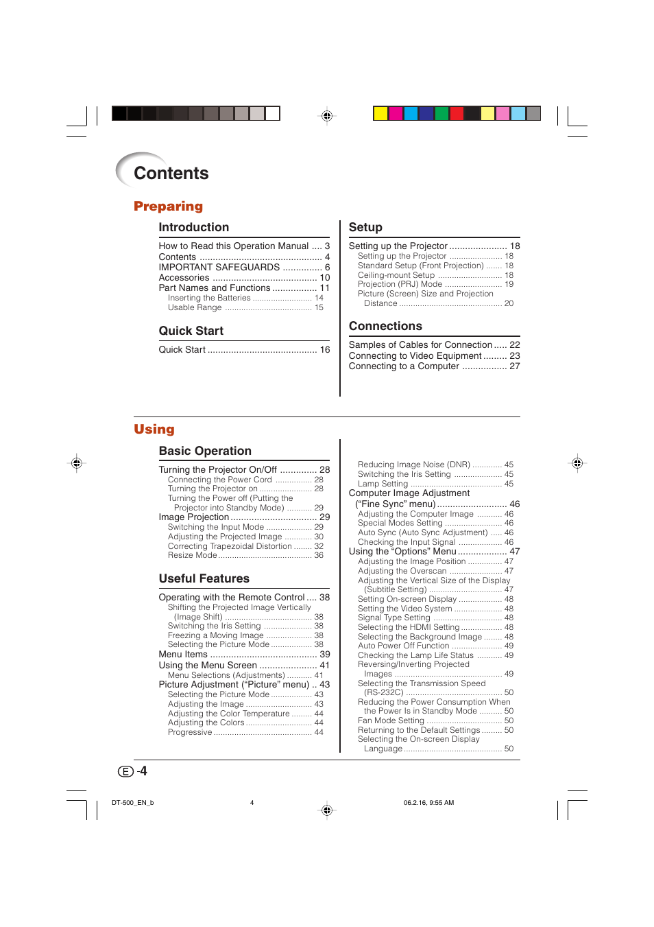 Sharp DT-500 User Manual | Page 5 / 66