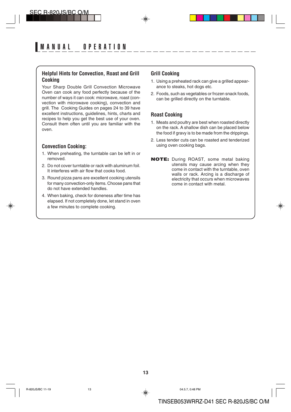 Sharp R-820BC User Manual | Page 16 / 47