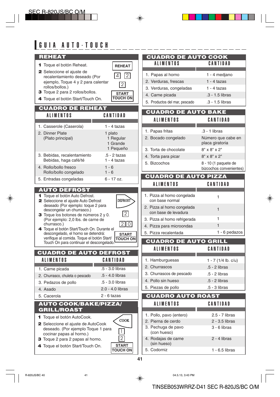 Sharp R-820BC User Manual | Page 44 / 47