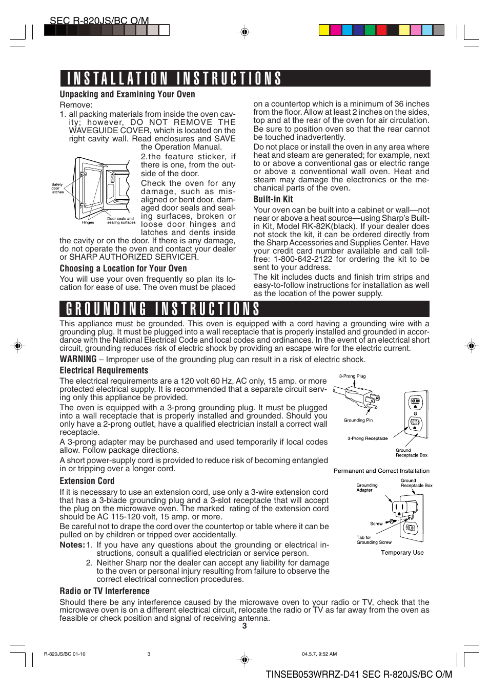 Sharp R-820BC User Manual | Page 6 / 47