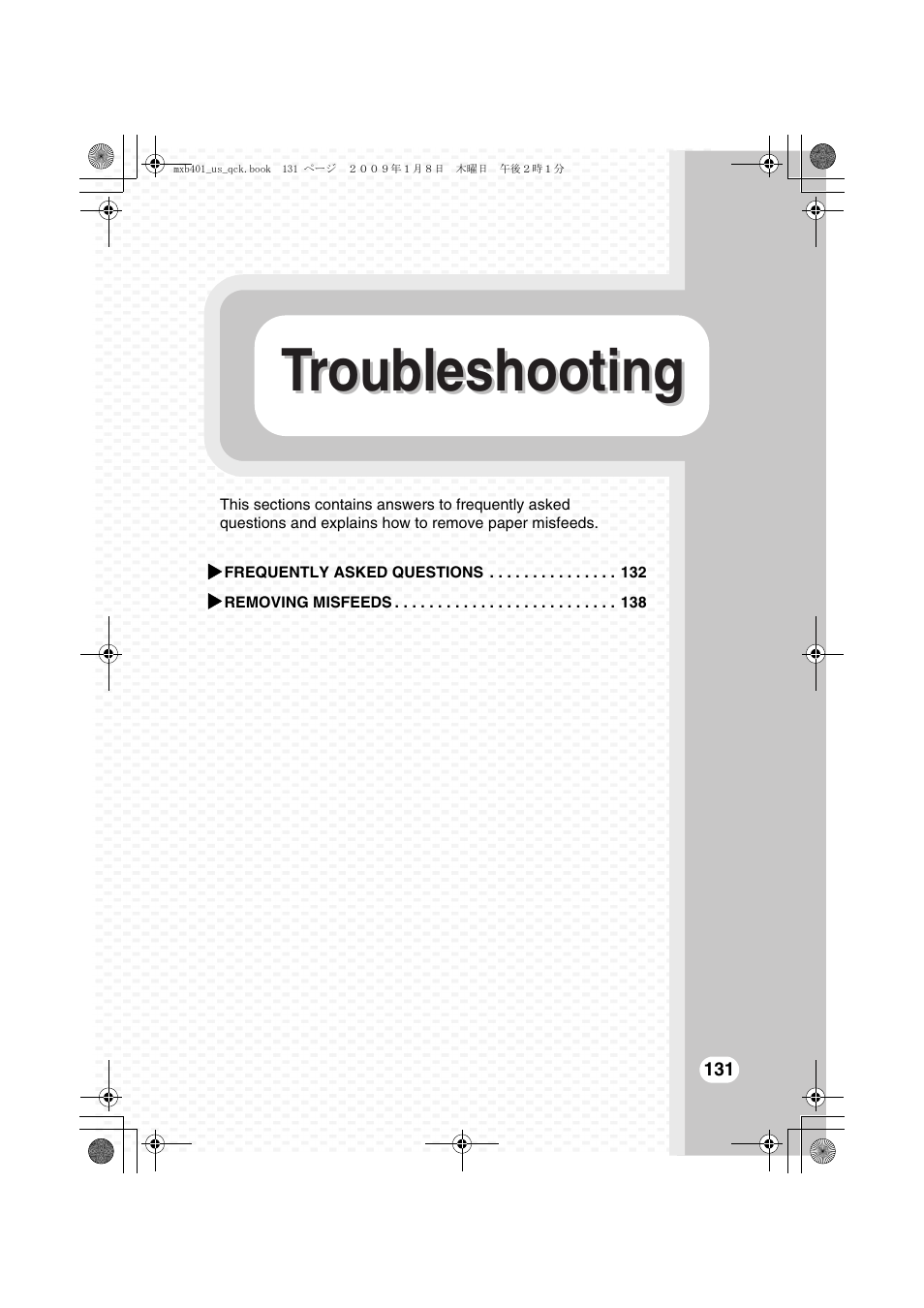 Troubleshooting | Sharp TINSE4377FCZZ User Manual | Page 133 / 144