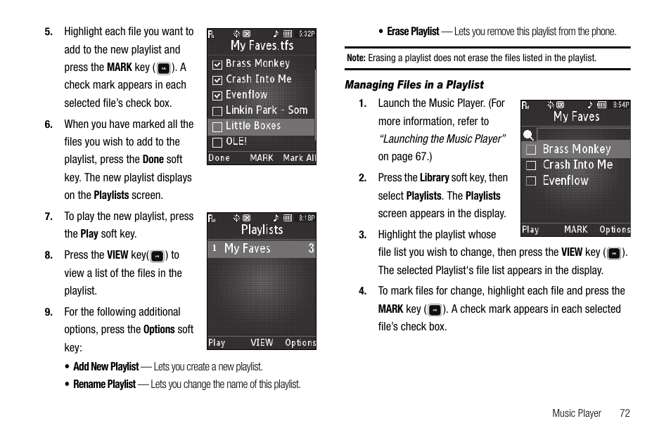 Managing files in a playlist | Sharp R520_CJ16_MM_111009_F4 User Manual | Page 75 / 169