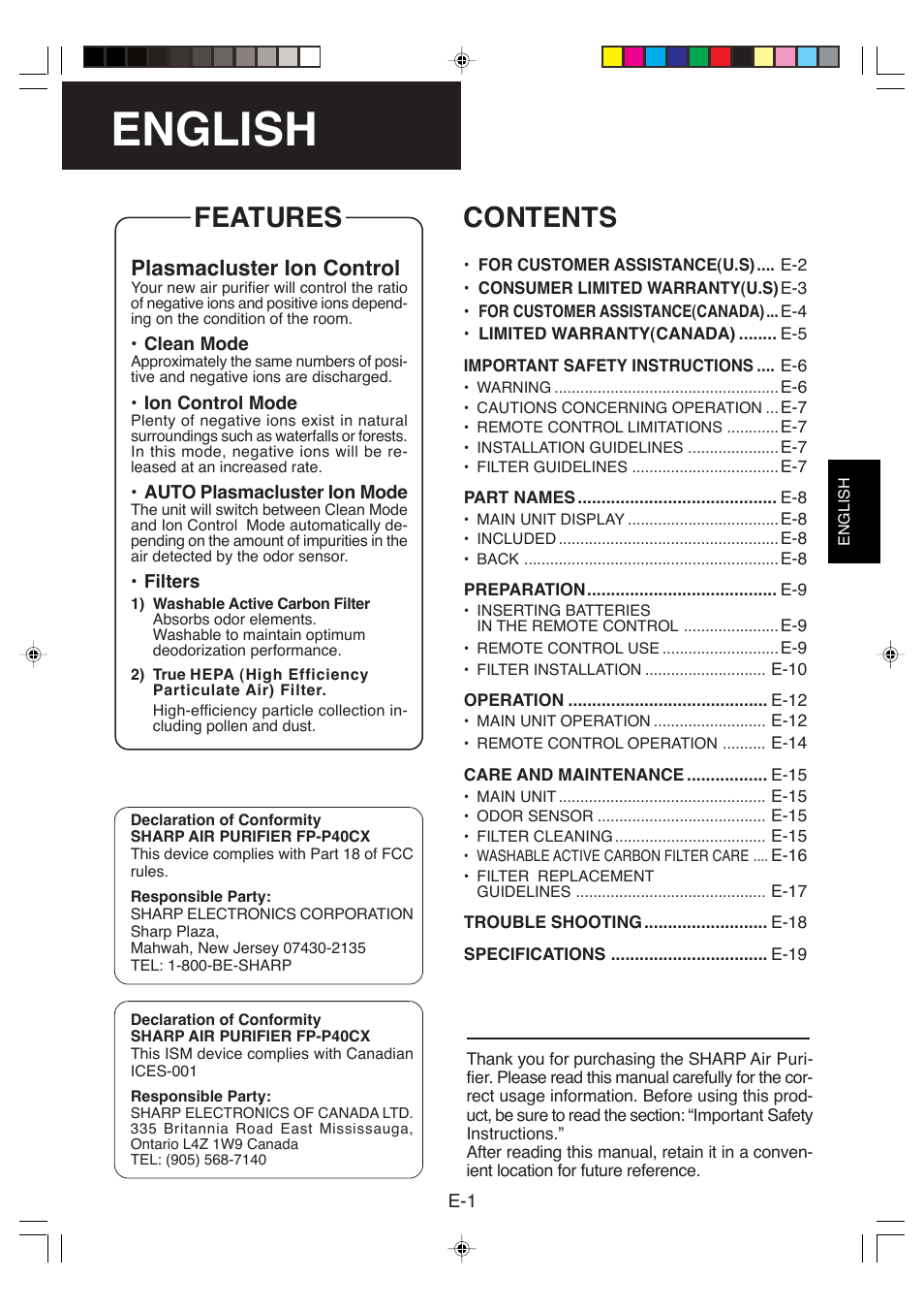 Sharp FP-P40CX User Manual | Page 3 / 22