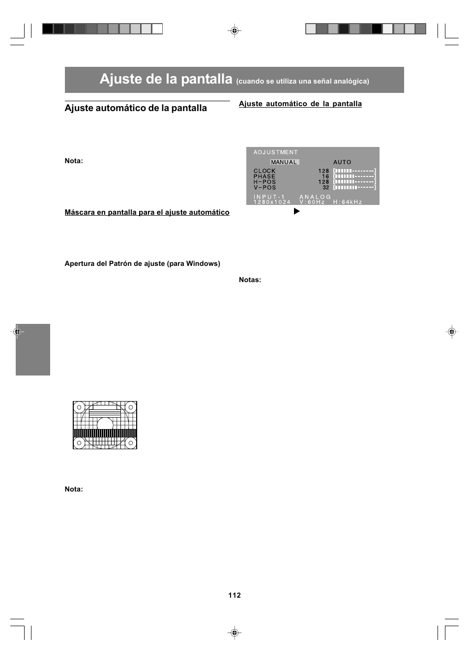 Ajuste de la pantalla, Ajuste automático de la pantalla | Sharp LL-T17A4 User Manual | Page 112 / 132