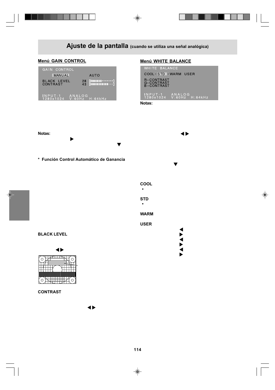 Ajuste de la pantalla | Sharp LL-T17A4 User Manual | Page 114 / 132