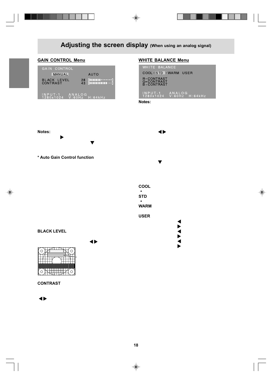 Adjusting the screen display | Sharp LL-T17A4 User Manual | Page 18 / 132