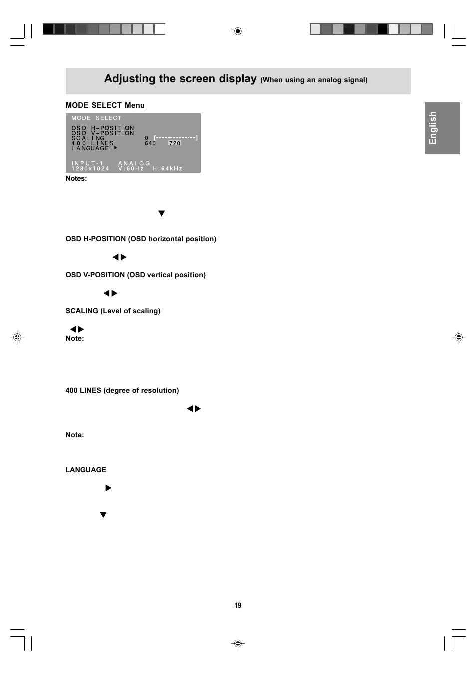 Adjusting the screen display | Sharp LL-T17A4 User Manual | Page 19 / 132