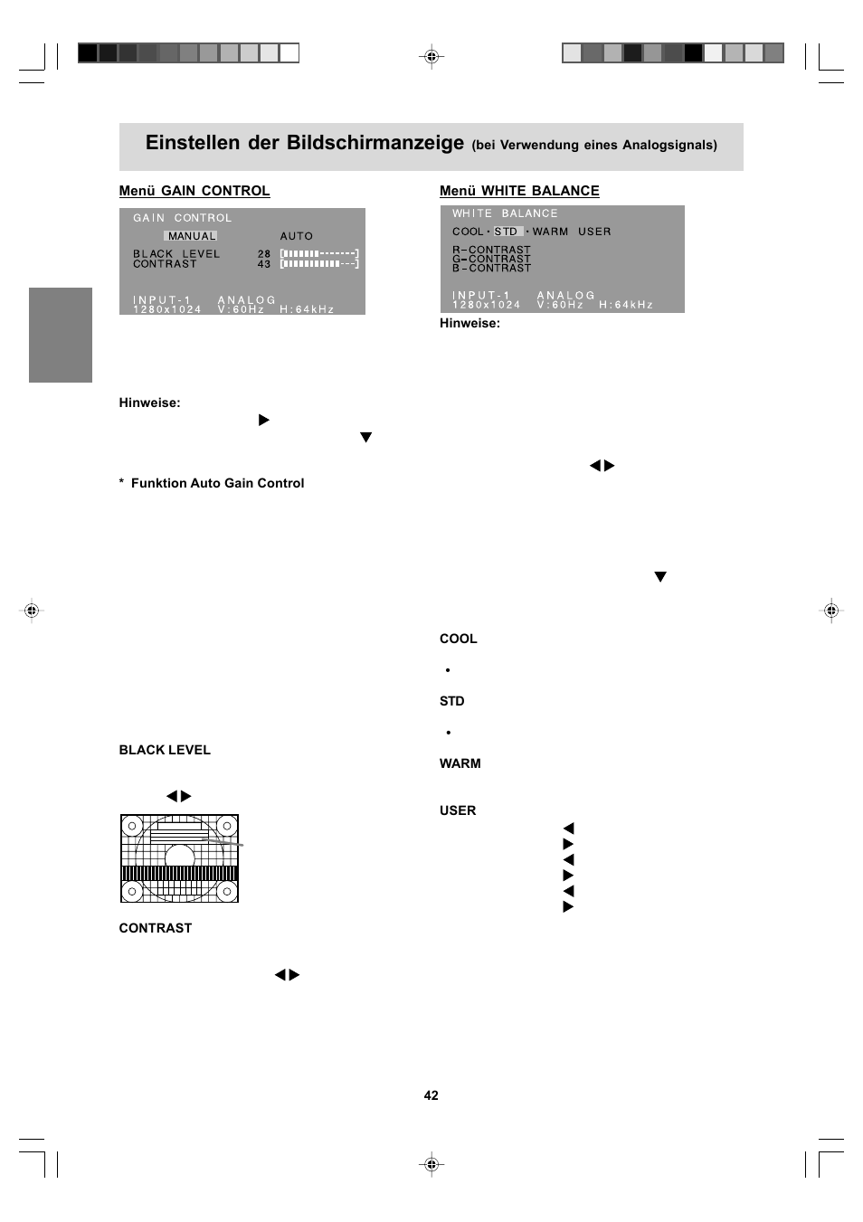 Einstellen der bildschirmanzeige | Sharp LL-T17A4 User Manual | Page 42 / 132