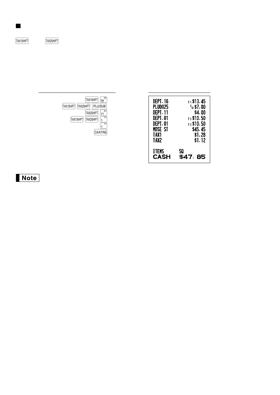 Tax status shift, T u p, T u ! ! a | Sharp ELECTRONIC CASH REGISTER XE-A201 User Manual | Page 22 / 105