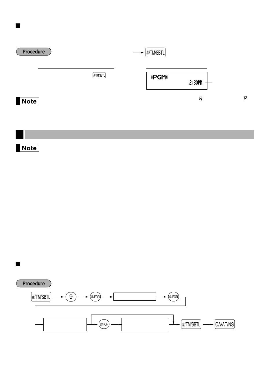 Time, Tax programming using a tax rate, S@ 9 @ @ s a | Sharp ELECTRONIC CASH REGISTER XE-A201 User Manual | Page 30 / 105